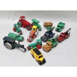 A QUANTITY OF ASSORTED MAINLY DINKY TOYS DIE-CAST VEHICLES including motor car, 6 steamrollers, 3