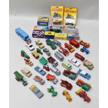 A COLLECTION OF MAINLY MATCHBOX DIE-CAST METAL VEHICLES principally commercial and some private