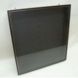 A "PICTURE PRIDE DISPLAYS LTD" GLASS FRONTED WALL MOUNTING MODEL DISPLAY CABINET with nine