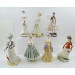 A COLLECTION OF SEVEN ROYAL WORCESTER BONE CHINA FIGURINES, from The Victorian Series, designed by