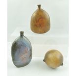 ANNE JAMES (1937- ) THREE PIECES OF STUDIO POTTERY, includes two narrow neck flask vases, and a