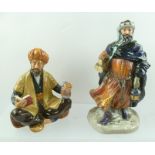 A ROYAL DOULTON HAND PAINTED CHINA FIGURE "Omar Khayyam", ref. no. HN2247, 16cm high, together