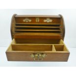 A LATE VICTORIAN TRAVELLING OR CAMPAIGN DOMED TOP WRITING CASKET the lockable door (with key)