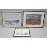 ARTHUR BELL FOSTER An Extensive Snowy Yorkshire Dales Landscape with horse drawn cultivator in the