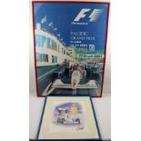 AFTER TAYLOR A LIMITED EDITION COLOUR PRINT, No.47/300, Johnny Herbert racing for "Stewart SF-3"