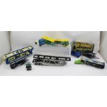 TWO CORGI MAJOR DIE-CAST CAR TRANSPORTERS, a Siku car transporter no.7872 with attached trailer,