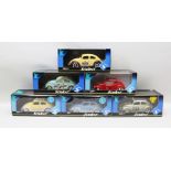 SIX SOLIDO PRESTIGE DIE-CAST MODELS 1:18 scale of various VW Beetle models, including rally car