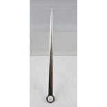 MAKER'S MARK OBSCURED A GEORGE III SILVER MEAT SKEWER having ring end and crested tapered blade,