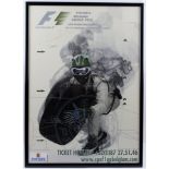 A FORMULA 1 "FOSTERS BELGIAN GRAND PRIX 2002" POSTER signed by Johnny Herbert, 59cm x 41cm, in
