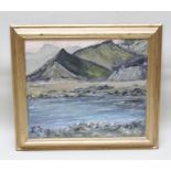 MARY KENNEDY A contemporary study of "The Twelve Bens in Connemara", an Oil on canvas, unsigned,