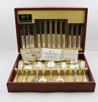 AN "ARTHUR PRICE" 60-PIECE "DUBARRY" PATTERN CANTEEN OF SILVER PLATED CUTLERY, comprising eight - Image 2 of 6