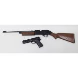 A COLEMAN CROSSMAN 760 AIR RIFLE with plastic stock, no.679045573 and pump up action, together