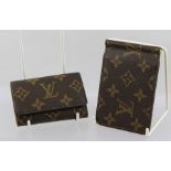 A LOUIS VUITTON MONOGRAM CREDIT CARD AND BANK NOTE WALLET together with a LOUIS VUITTON MONOGRAM KEY