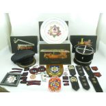 A COLLECTION OF FIRE BRIGADE ITEMS INCLUDES 'AFS' (Auxiliary fire Service) embroidered cloth badges,