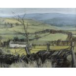 FRANCES WINDER "View over Glossopdale, from Derbyshire level, on the snake road side of town", mixed