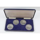 WILLIAM JAMES DINGLEY A SET OF FOUR SILVER MEDALS "HISTORY OF THE RAILWAYS", produced by "Overton,