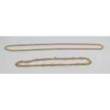 TWO 9CT GOLD NECKLACES 14g (combined) (2)