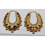 A PAIR OF 9CT GOLD GYPSY STYLE EARRINGS