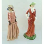 TWO ROYAL DOULTON CHINA FIGURINES, 'Karen' HN1994 and Maureen HN1770 both depicted wearing Victorian