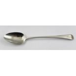 THOMAS WILKES BARKER A GEORGE III SILVER BASTING SPOON having engraved crest, London 1813, 30cm