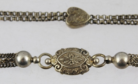 TWO VICTORIAN SILVER ALBERTINE WATCH CHAINS - Image 3 of 5