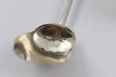 WILLIAM ELEY AND WILLIAM FEARN A GEORGE III SILVER SAUCE LADLE, London 1797 together with a GEORGIAN - Image 2 of 5