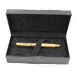 A GIANNI VERSACE 18CT GOLD 'CROCO' FOUNTAIN PEN in original case