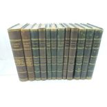 CHARLES DICKENS TWELVE HALF CALF VOLUMES, novels include "Oliver Twist", "Pickwick Papers", "Bleak