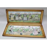 AFTER G A NEWMAN Dutch Children at Recreation', a pair of colour prints, in moulded glazed frames,