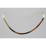 A 14K GOLD FLAT LINK FINE NECKLACE, 9g