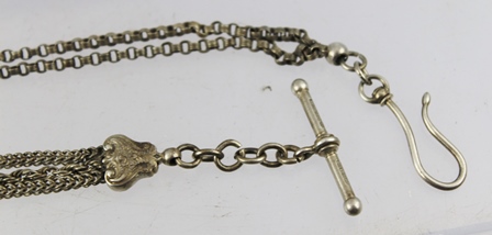 TWO VICTORIAN SILVER ALBERTINE WATCH CHAINS - Image 5 of 5