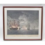 AFTER RICHARD PATON "Depiction of The Battle of Flamborough Head" an 18th century maritime Print