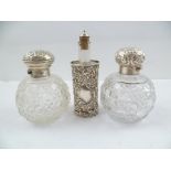 HENRY GRIFFITH A LATE VICTORIAN SILVER MOUNTED GRENADE FORM SCENT BOTTLE having acanthus leaf