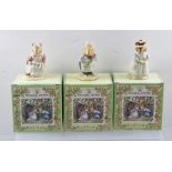 THREE ROYAL DOULTON "BRAMBLY HEDGE" CHINA FIGURINES, "Mr. Apple", "Mrs. Apple" and "Clover", with