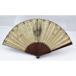 A GEORGE III PERIOD "THE NEW GYPSY FAN", printed paper on wooden sticks, engraved to one side with