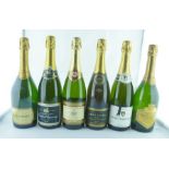 A SELECTION OF SIX CHAMPAGNES/SPARKLING WINES; Vicomte d'Arquenay Carte Noire Brut Champagne Andre