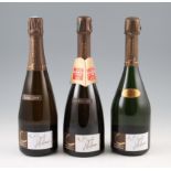 *Champagne Chaudron La Belle Helene. 3 bottles. 1 each of Vintage 2002, 2005 & 2008. Gift box.