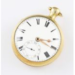 A George III silver gilt Barraud, London, fusee movement key wind open face pocket watch, the