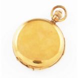 A gold plated Thomas Russell & Son, Liverpool, crown wind full hunter repeater pocket watch, the