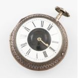 A George III silver Markwick, London, modified pair case verge movement pocket watch, the white