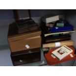 Lot to include playing cards, cigarette cards, a fan, a cigarette lighter.