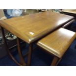 Two of retro teak G plan nests of tables.