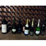 Twelve bottles assorted alcohol, including 3 bottles of champagne, 1 bottle sparkling Perry, 1