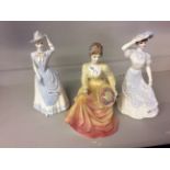 Three Coalport ladies to include 'Ladies of Fashion - Lady in Lace' and 'Chantilly Lace - Dignity'.