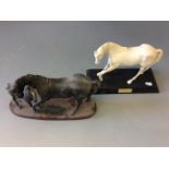 Two Beswick horses - 'Black Beauty and Foal' and 'Spirit of Youth'.