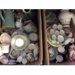 Two boxes of mixed ceramics to include Royal Worcester, Denby Stoneware and Royal Albert.