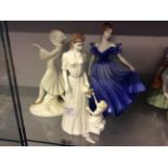 Three Coalport female porcelain figures.
