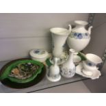 A selection of items to include Wedgwood, Beswick, a Bavarian plate, silver brooch and a quantity of
