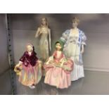 Four Coalport figures to include 'Bo Peep'.