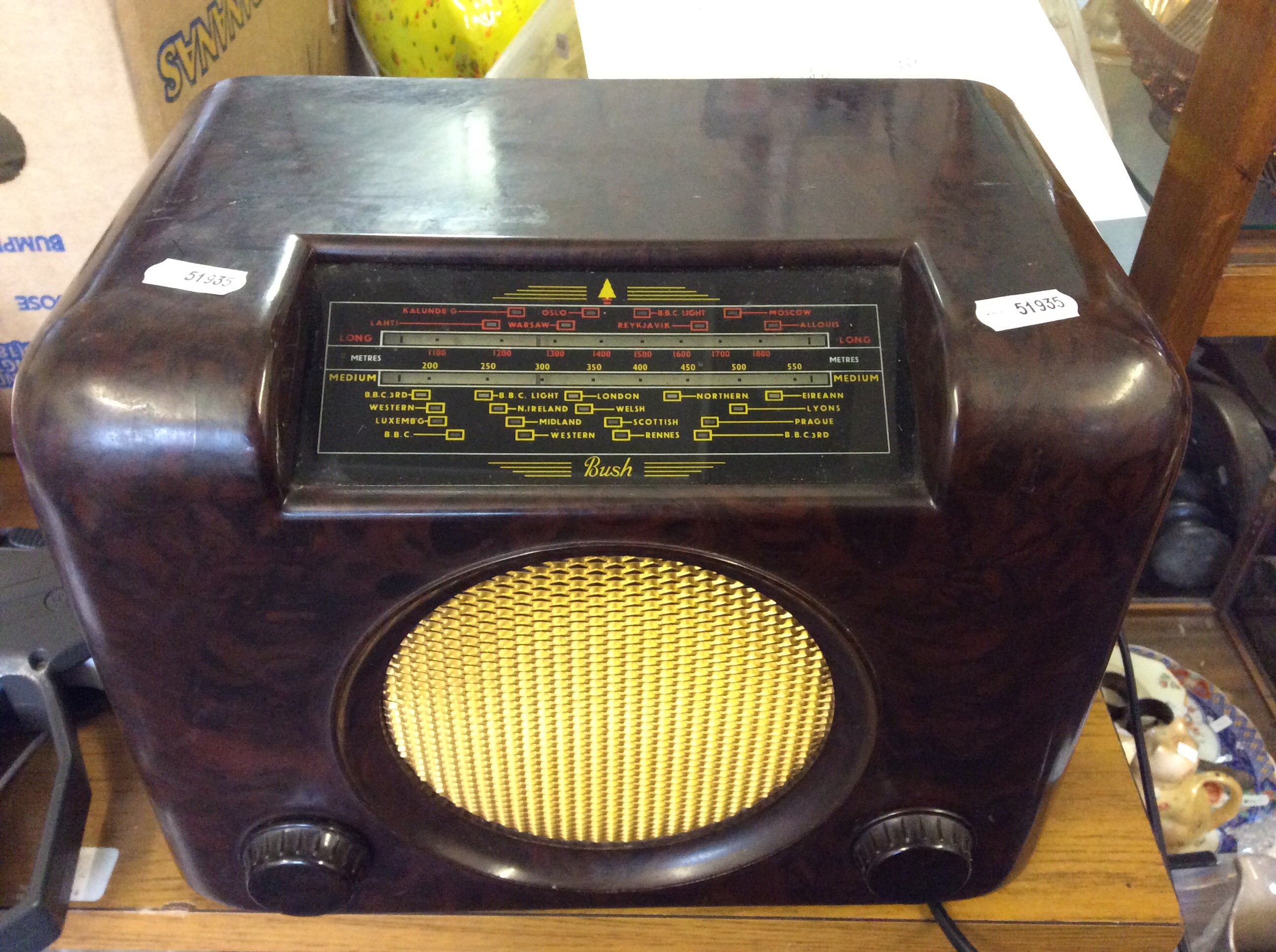 A Bush Bakelite table radio